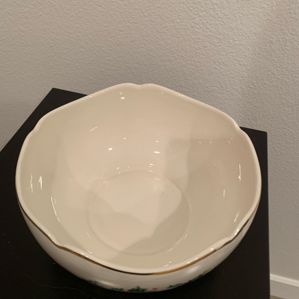 Gorgeous Vintage Lenox vase Bowl Christmas Holiday 75 Years 14k Gold trim - Picture 2 of 5